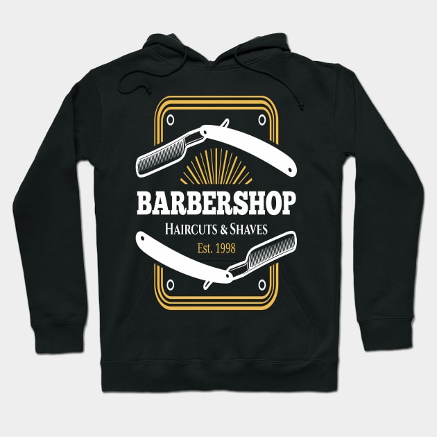 Barber Shop Hair Cut Shaves Hoodie by The Squeez